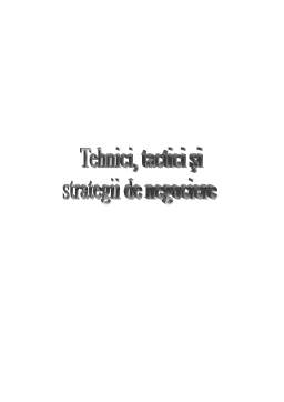 Proiect - Strategi, Tehnici și Tactici de Negociere