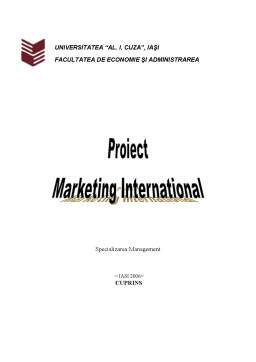Proiect - Marketing internațional - managementul firmei SC Pambac SA