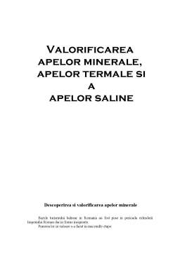 Proiect - Valorificarea Apelor Minerale, Apelor Termale și a Apelor Saline