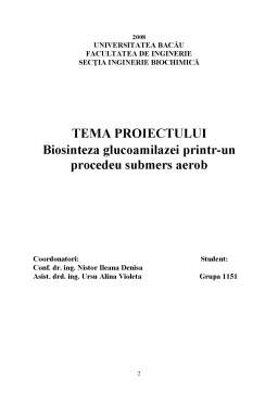 Proiect - Biosinteza Glucoamilazei