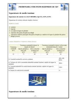 Proiect - Proiectarea unei Statii Electrice 110-6kV