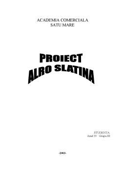 Proiect - Studiu de caz - Alro Slatina