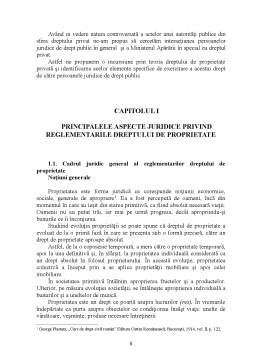 Proiect - Aspecte juridice privind dreptul la proprietate privată - aspecte teoretice și practice