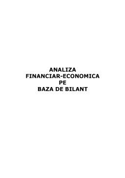 Proiect - Analiza financiar-economica pe bază bilanțului