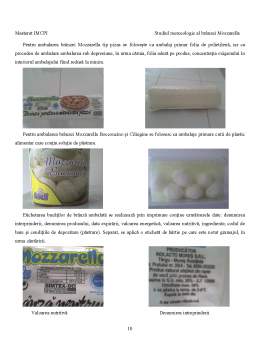 Proiect - Studiul Merceologic al Brânzei Mozzarella