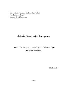 Referat - Tratatul de Instituire a unei Constituții pentru Europa