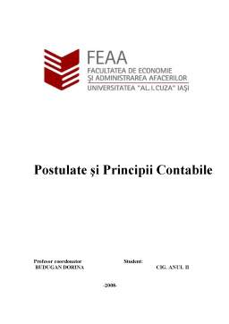 Referat - Postulate și Principii Contabile