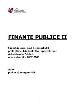 Curs - Finanțe Publice