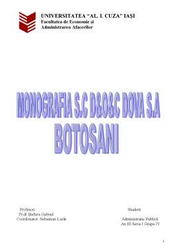 Proiect - Monografia SC D&O&C Dova SA Botoșani