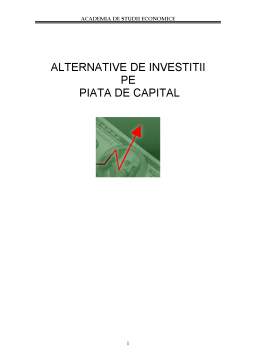 Proiect - Alternative de investiții pe piața de capital