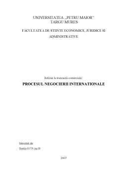 Referat - Procesul negocierii internaționale