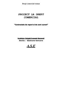 Proiect - Contracte de raport și cont curent