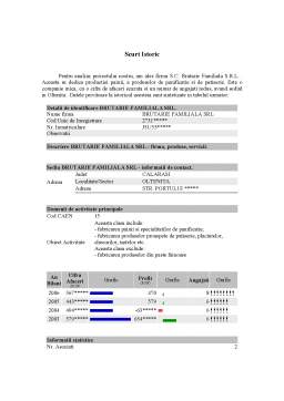 Proiect - Analiza poziției financiare și a performanței întreprinderii - SC Brutărie Familială SRL