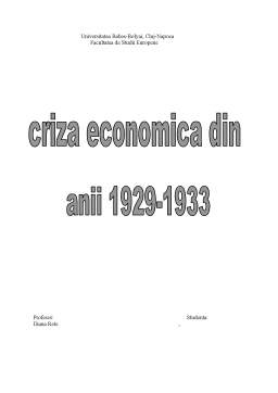 Referat - Criza economică din 1929-1933