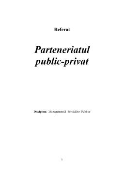 Referat - Parteneriatul Public-Privat