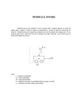 Laborator - Modelul Matematic al Pendulului Invers