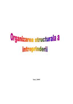 Referat - Organizarea structurală a întreprinderii