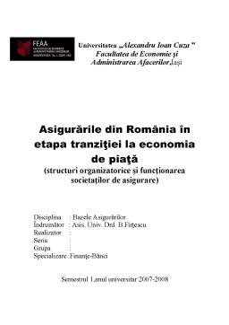 Referat - Asigurările din România în Perioada Tranziției la Economia de Piață