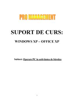 Curs - Operare PC în activitatea de birotică