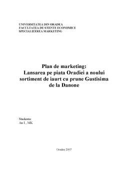 Referat - Plan de Marketing pentru Iaurtul Danone