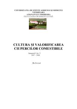 Referat - Cultura și Valorificarea Ciupercilor Comestibile