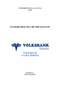 Proiect - Dosar de practică - Volksbank