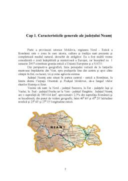 Proiect - Poziția județului Neamț în cadrul regiunii nord-est