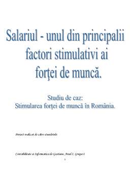 Referat - Stimularea forței de muncă în România