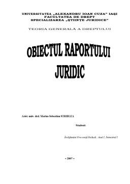 Referat - Obiectul Raportului Juridic
