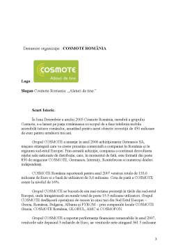 Referat - Stabilirea Sistemului de Indicatori pentru Cosmote România