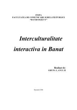 Referat - Interculturalitate interactivă în Banat