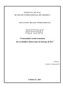 Referat - Consecințele social-economice ale Revoluțiilor Democratice în Europa de Est