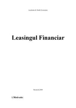 Referat - Leasingul Financiar