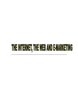 Referat - The Internet, The Web And E-marketing