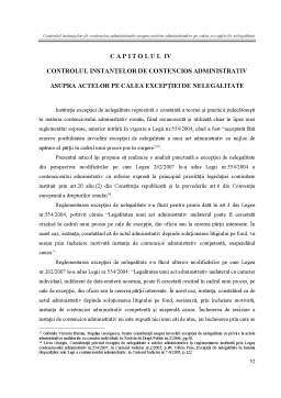 Proiect - Controlul Instanțelor de Contencios Administrativ asupra Actelor Administrative pe Calea Excepției de Nelegalitate