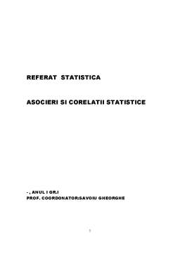 Referat - Asocieri și corelații statistice