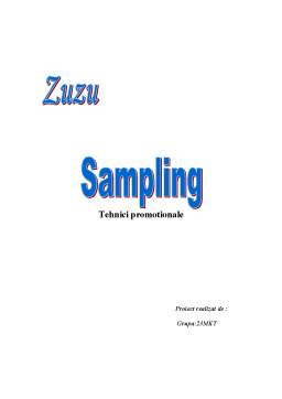 Referat - Tehnici promoționale - Zuzu sampling