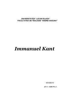 Referat - Immanuel Kant