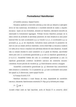 Curs - Formalismul Hamiltonian