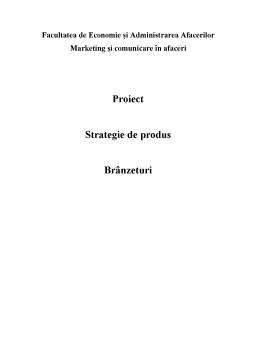 Proiect - Strategie de produs - brânzeturi