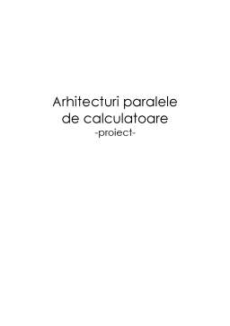 Proiect - Arhitecturi Paralele de Calculatoare