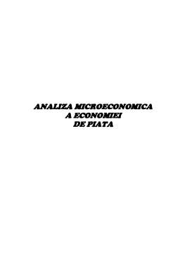 Referat - Analiza microeconomică a economiei de piață