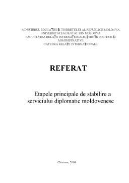 Referat - Etapele Principale de Stabilire a Serviciului Diplomatic Moldovenesc