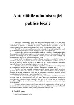 Referat - Autoritățile Administrației Publice Locale