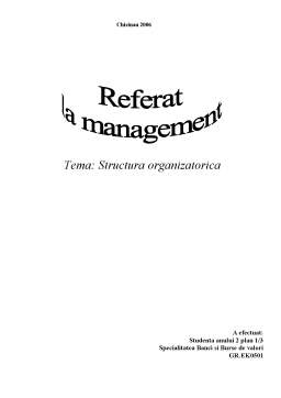 Referat - Structura organizatorică