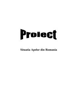 Referat - Situația apelor din România