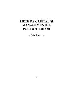 Curs - Piețe de Capital și Managementul Portofoliilor