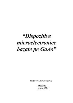 Referat - Dispozitive Microelectronice Bazate pe GaAs