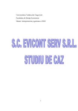 Proiect - SC Evicont Serv SRL - Studiu de Caz