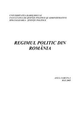 Referat - Regimul Politic din România